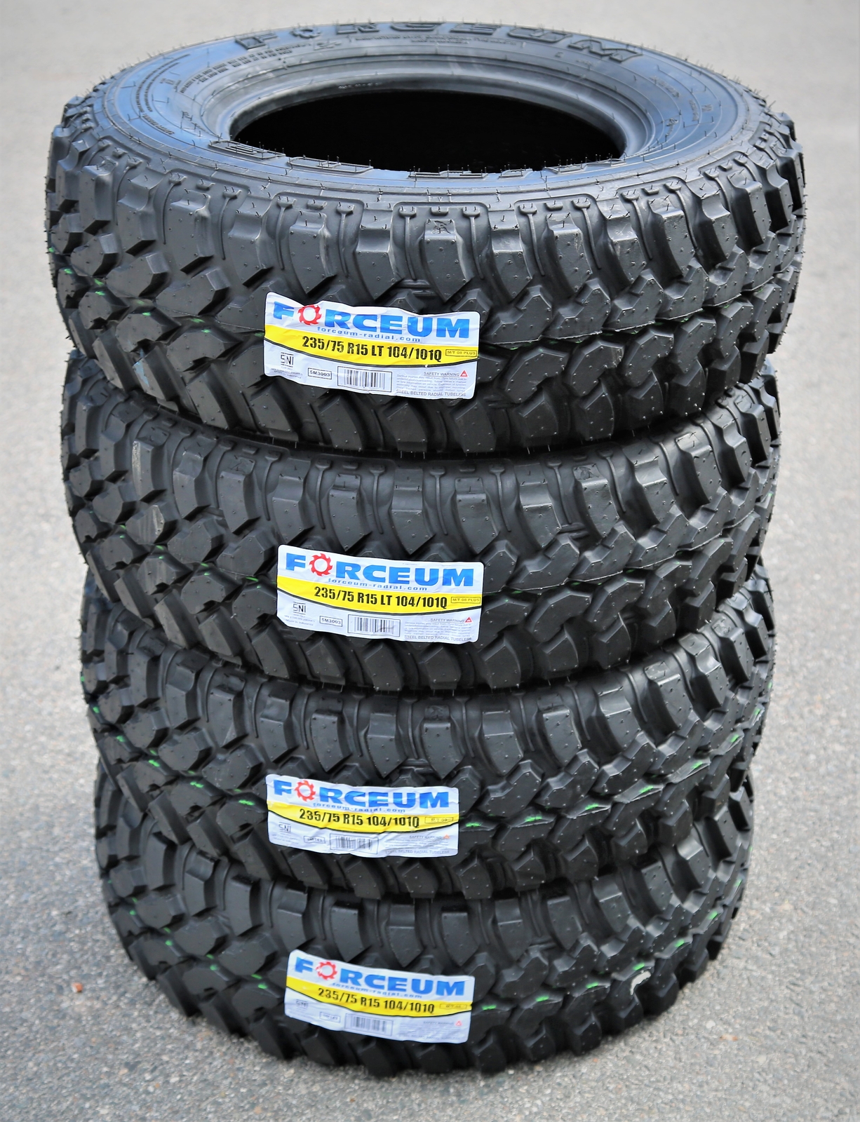 4 New Forceum M/T 08 LT 235/75R15 Load C 6 Ply MT Mud Tires