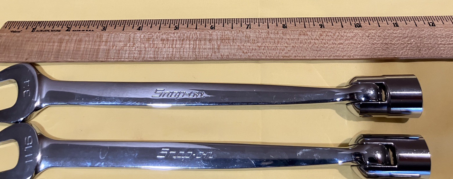 SNAP-ON TOOLS FHO12-FHO24 7 PIECE FLEX HEAD OPEN END COMBINATION WRENCH SET-NICE