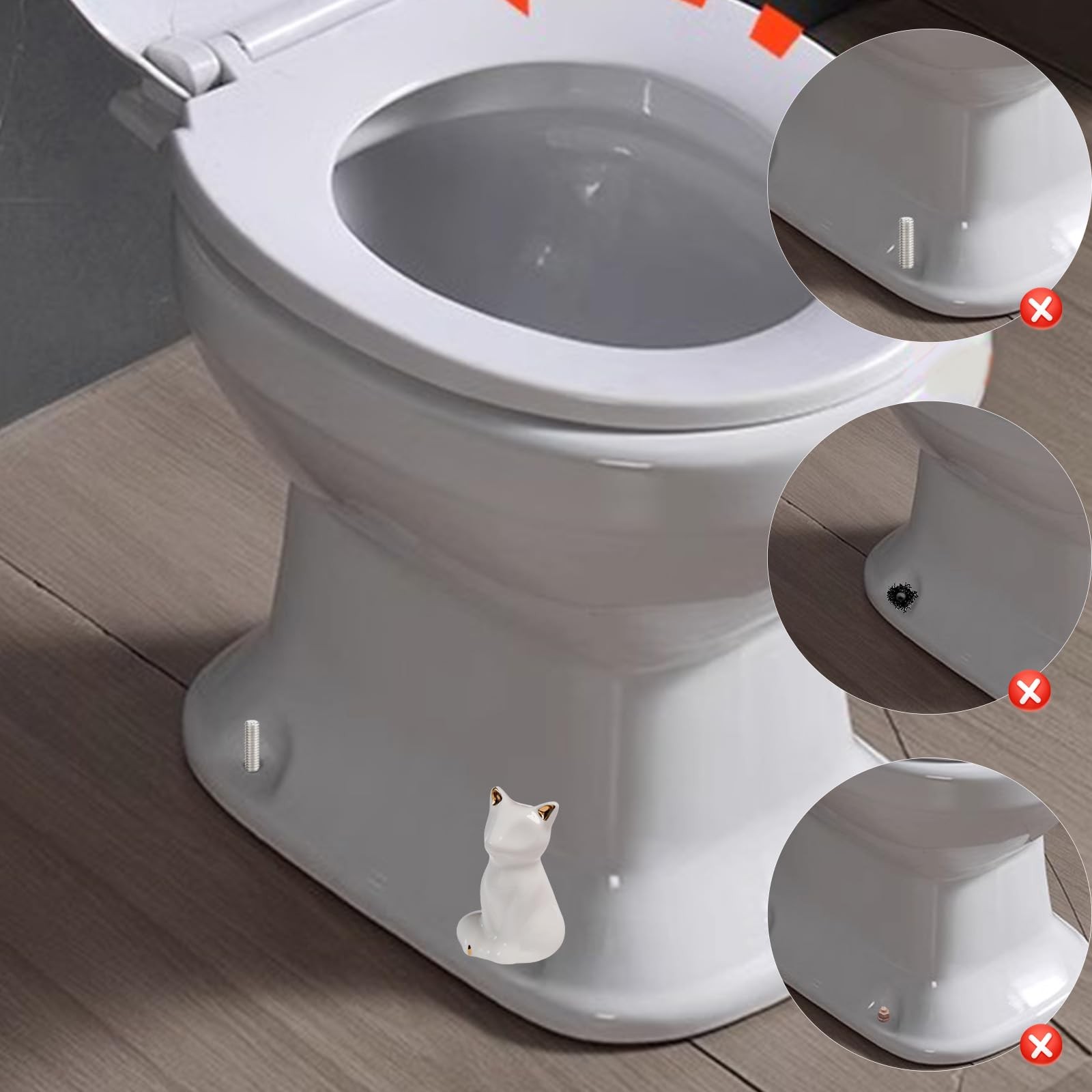 2Pcs Toilet Bolt Covers Decorative, Ceramic Screw Cover Caps, White