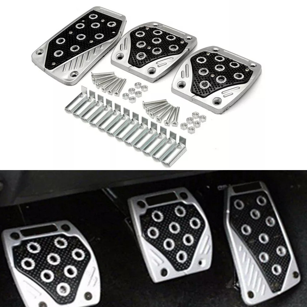 3PCS Non-slip Car Pedal Pads Aluminum Auto Manual Transmission Brake Pad Cover