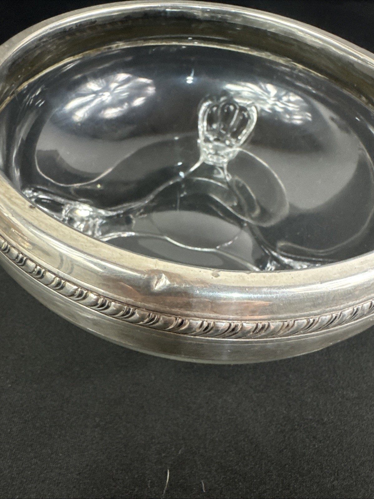 Weidlich Sterling 8319 Crystal 3 Footed Bowl 5.5” c1930s