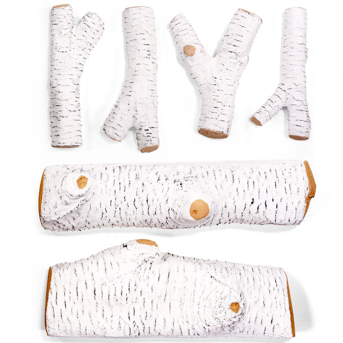 Barton 6PCS Fireplace Realistic Flame Large Ceramic Wood Realistic Flame Firepit