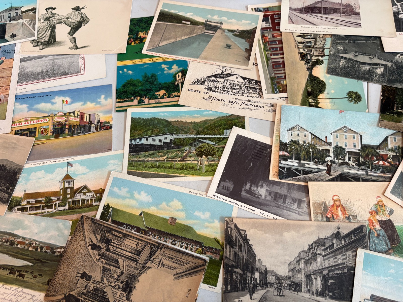 Lot of 25 UNUSED Vintage Postcards USA & FUN TOPICS! 1900s-60s FREE SHIPPING