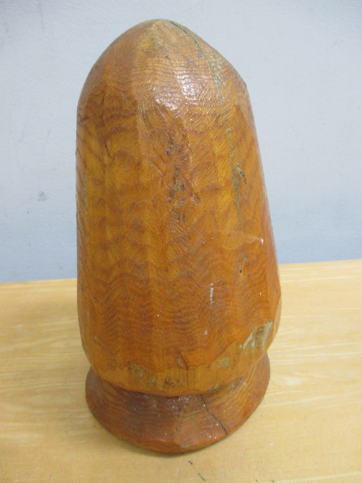 Hand Made 10.5” Wooden Hat Mold Form Shaper Mushroom