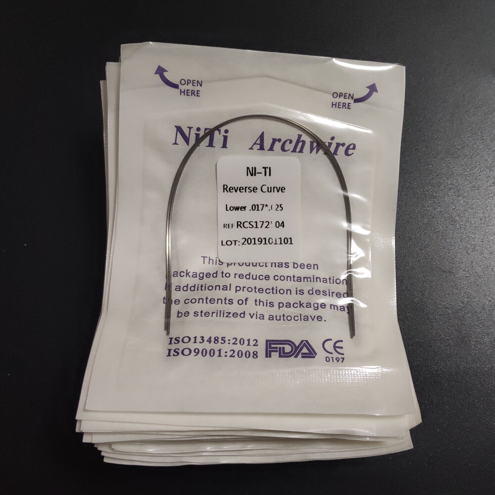 Dental Orthodontic Reverse Curve Arch Wires Super Elastic Niti Rectangular Wires