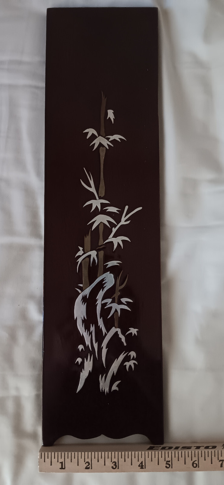 Mother of Pearl Inlay Decorative Wall Art Asian Japanese Lacquer Wood Panels