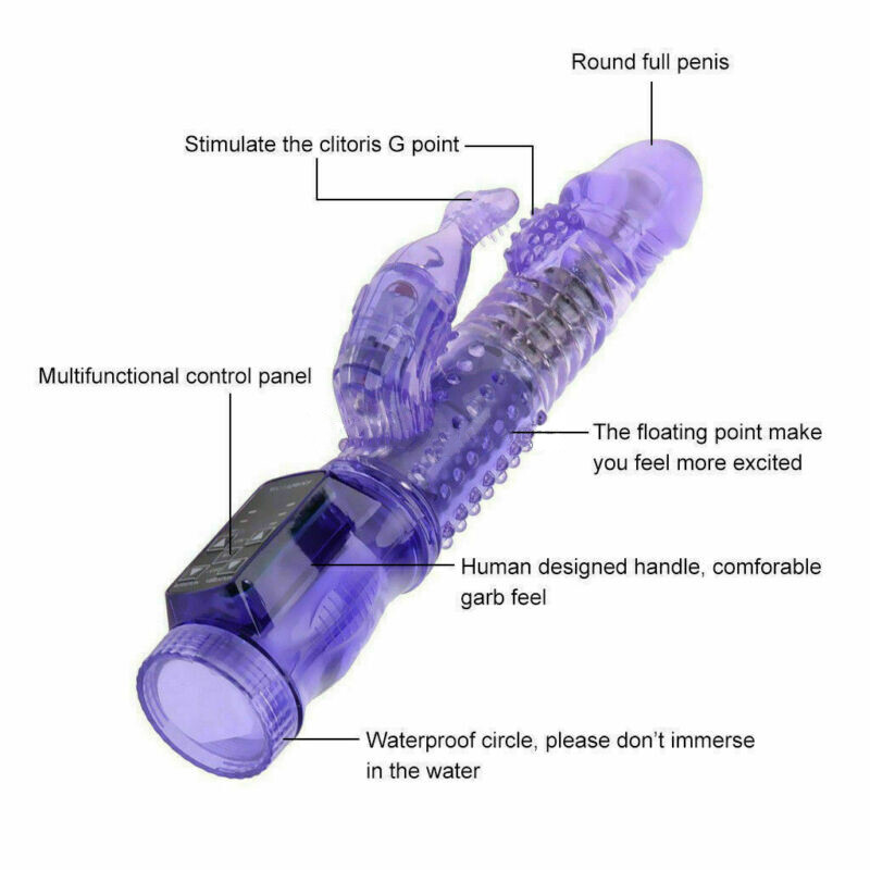 9 inch Rechargeable Dildo Vibrator Rabbit Clit G-spot Massager Sex Toys Women