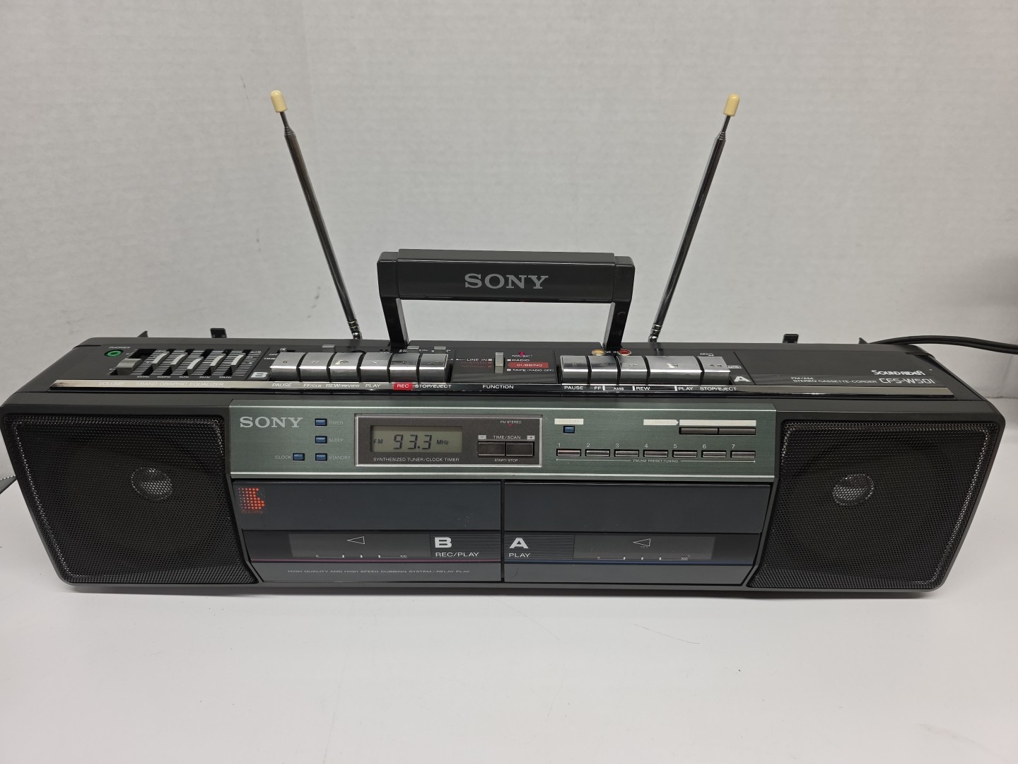 Sony CFS-W501 Soundrider AM FM Dual Cassette Player Only Side B/ Radio Working