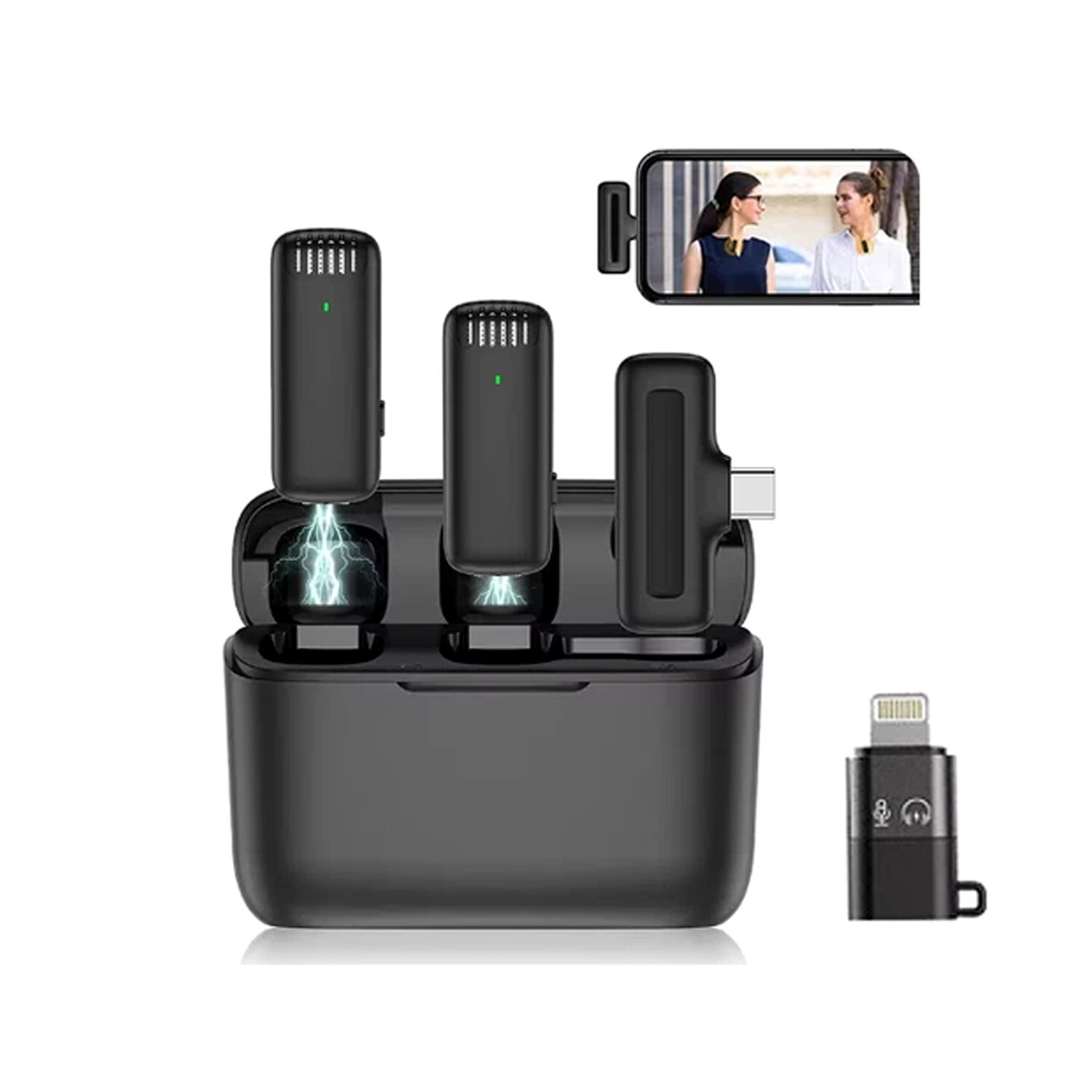 Lavalier Microphone Wireless Audio Video Recording Mini Mic For Android/iPhone