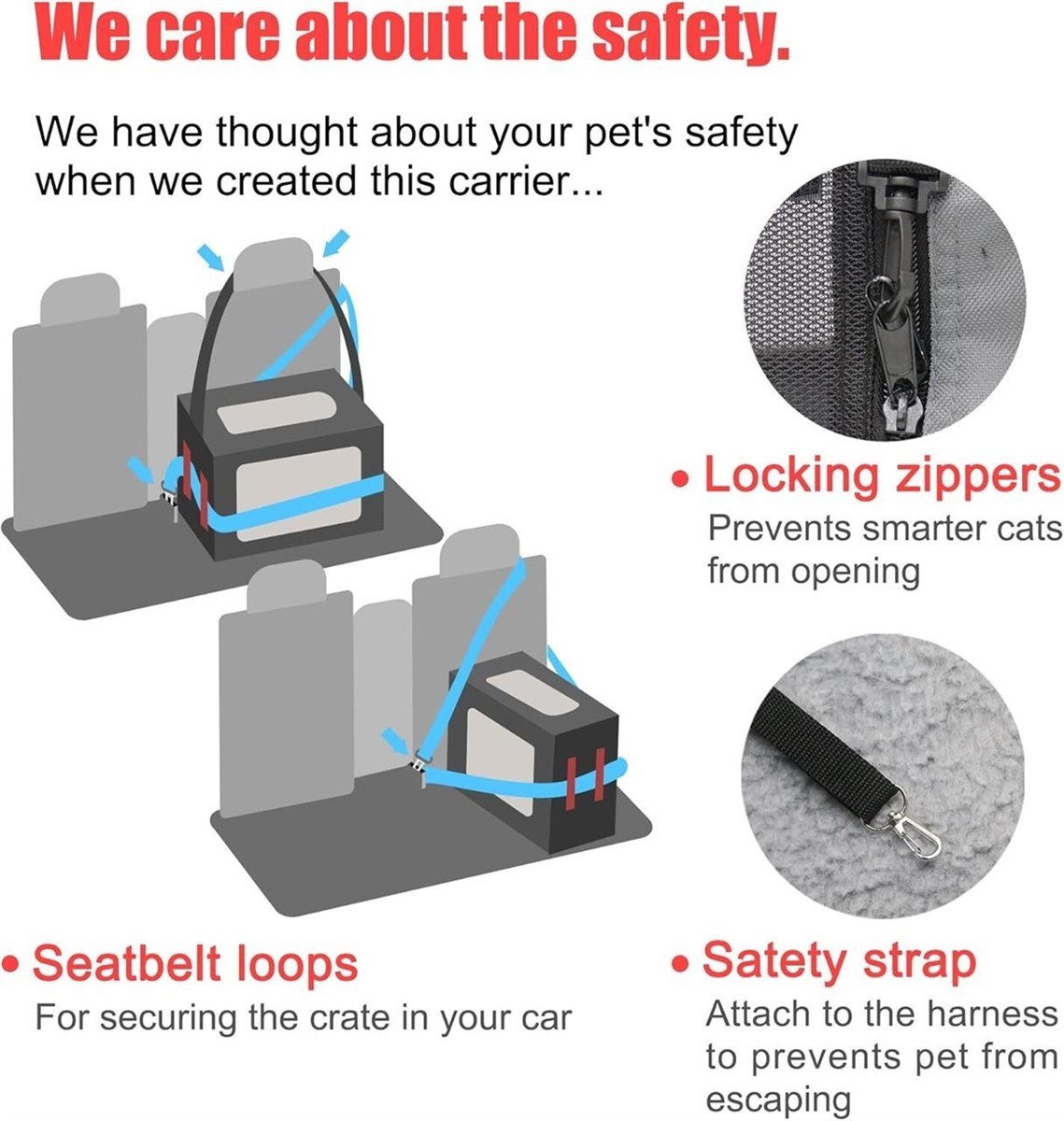 Large Cat Carrier 24"X16.5"X16.5" Portable Pet Crate Easy to Use!!