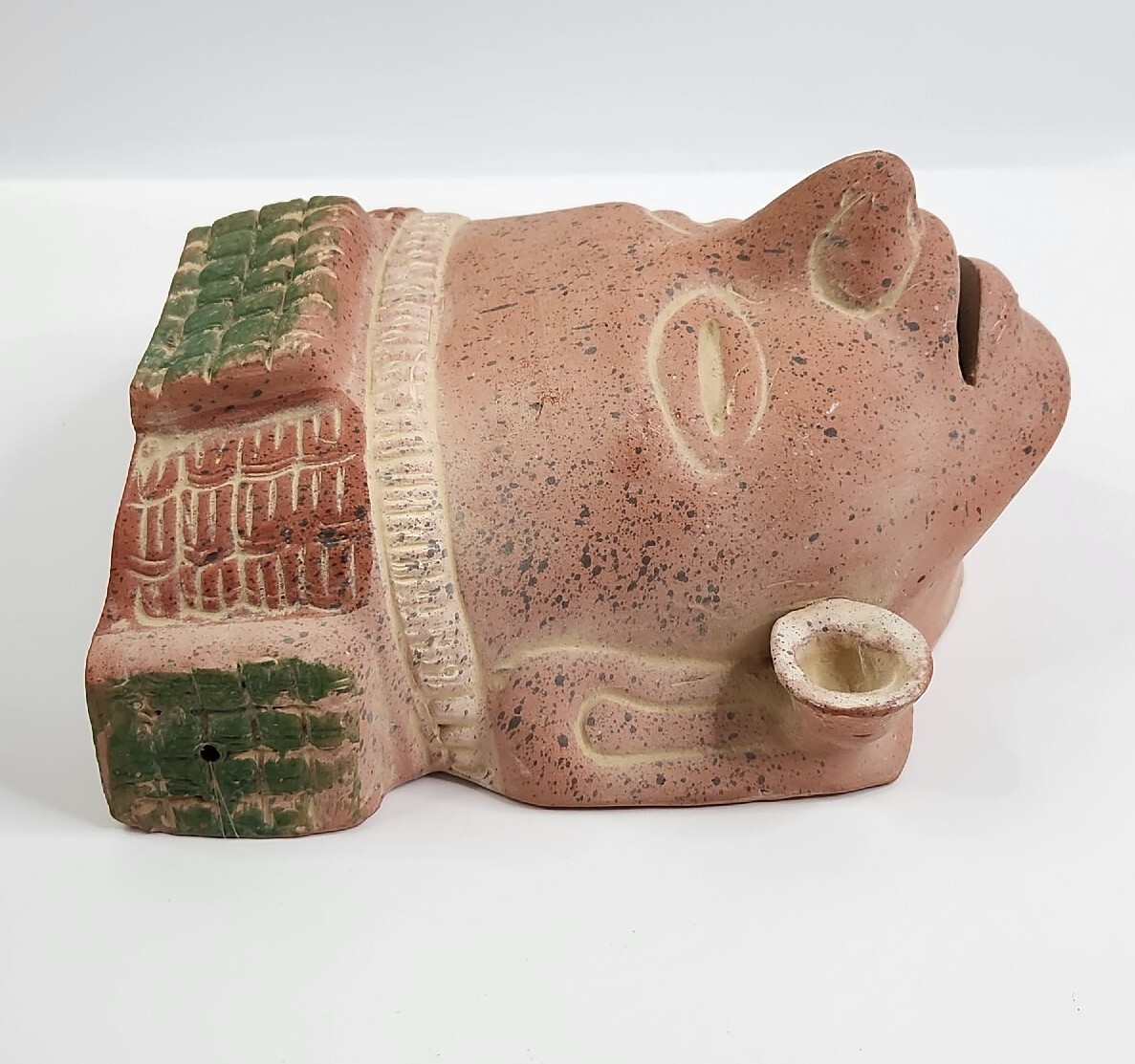 Vintage Mexican Mask Terra Cotta Red Clay Tribal Mask Wall Decor Mexico