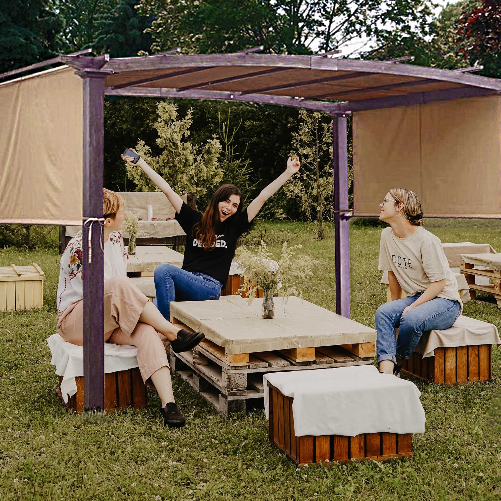 17x6.5Ft Pergola Canopy Replacement Cover Outdoor Yard Patio Tan 200g UV30+