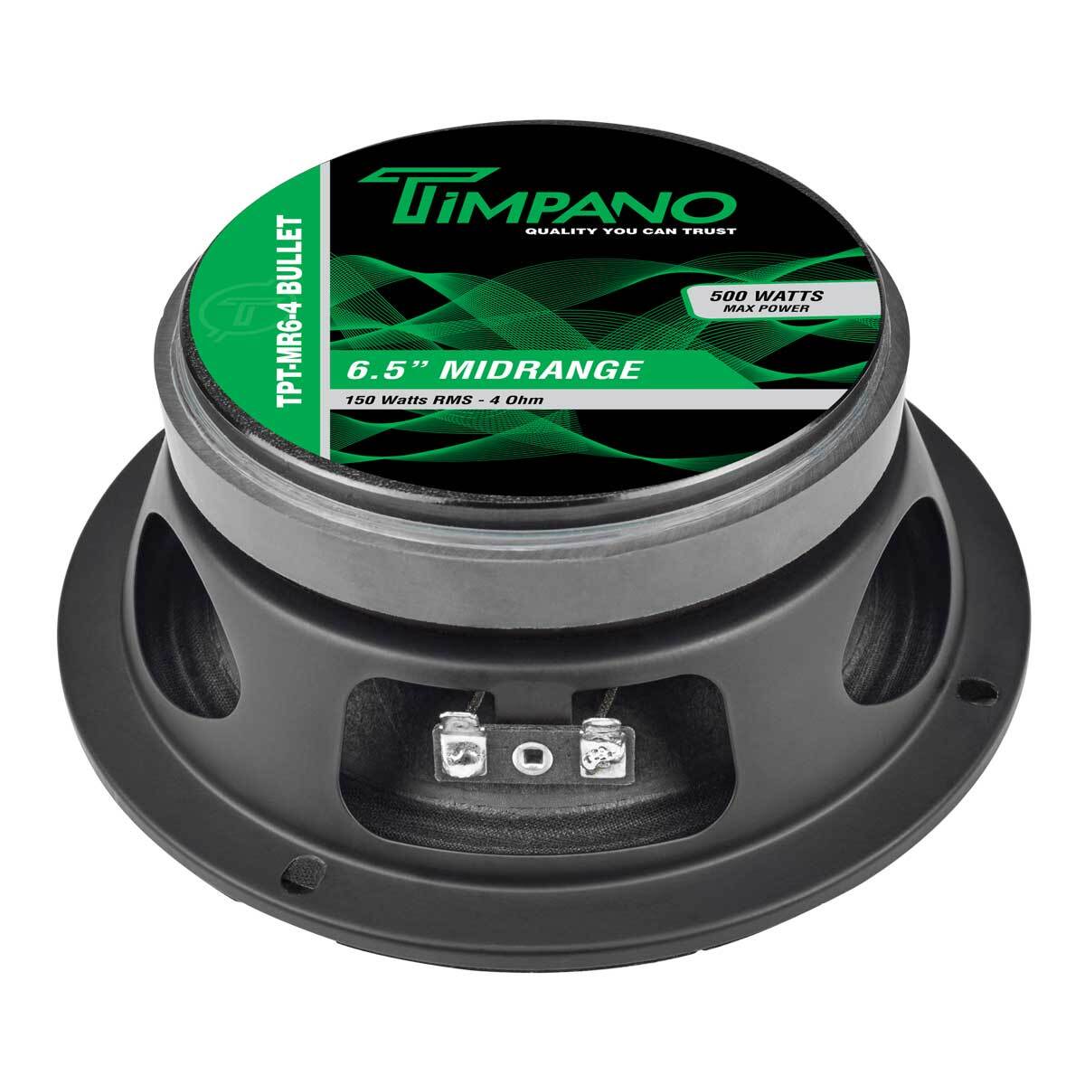 (2) 6.5" MIDRANGE TIMPANO 500W TPT-MR6-4 BULLET 4 OHM CAR PRO AUDIO SPEAKER PAIR