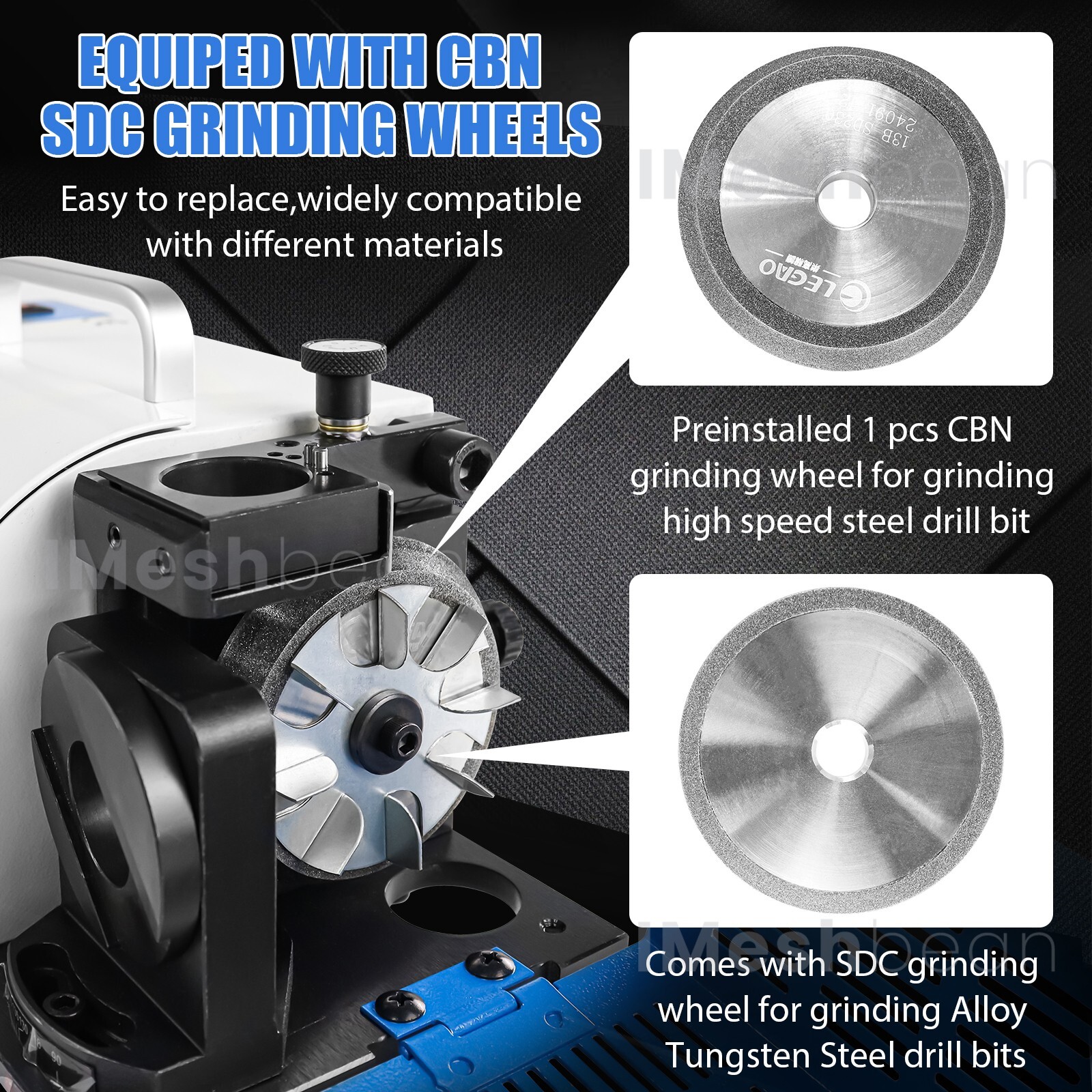 3-13/20mm Drill Bits Sharpener Bits Grinder Sharpener w/11 or 18 Collets 2 Wheel