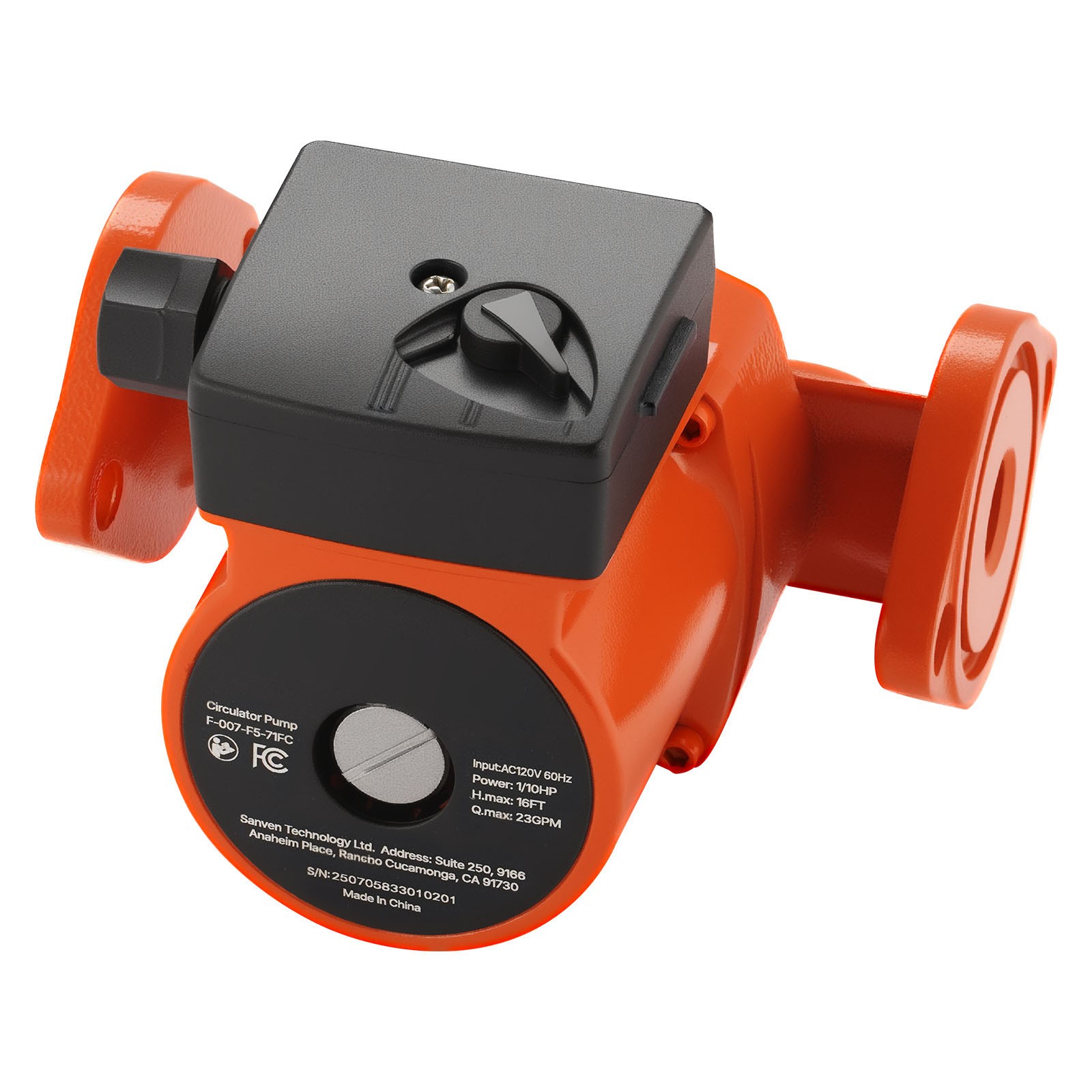 Uimoso Cast Iron Circulator Pump for Hot Water, 1/10HP, 23GPM Flow Rate