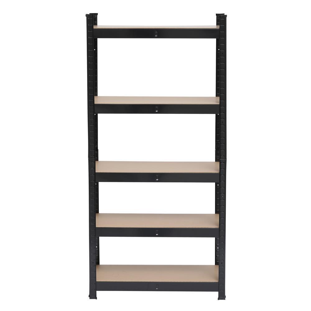 2x 5 Tier Heavy Duty Boltless Metal Shelving Shelves Storage Shelf Garage Black