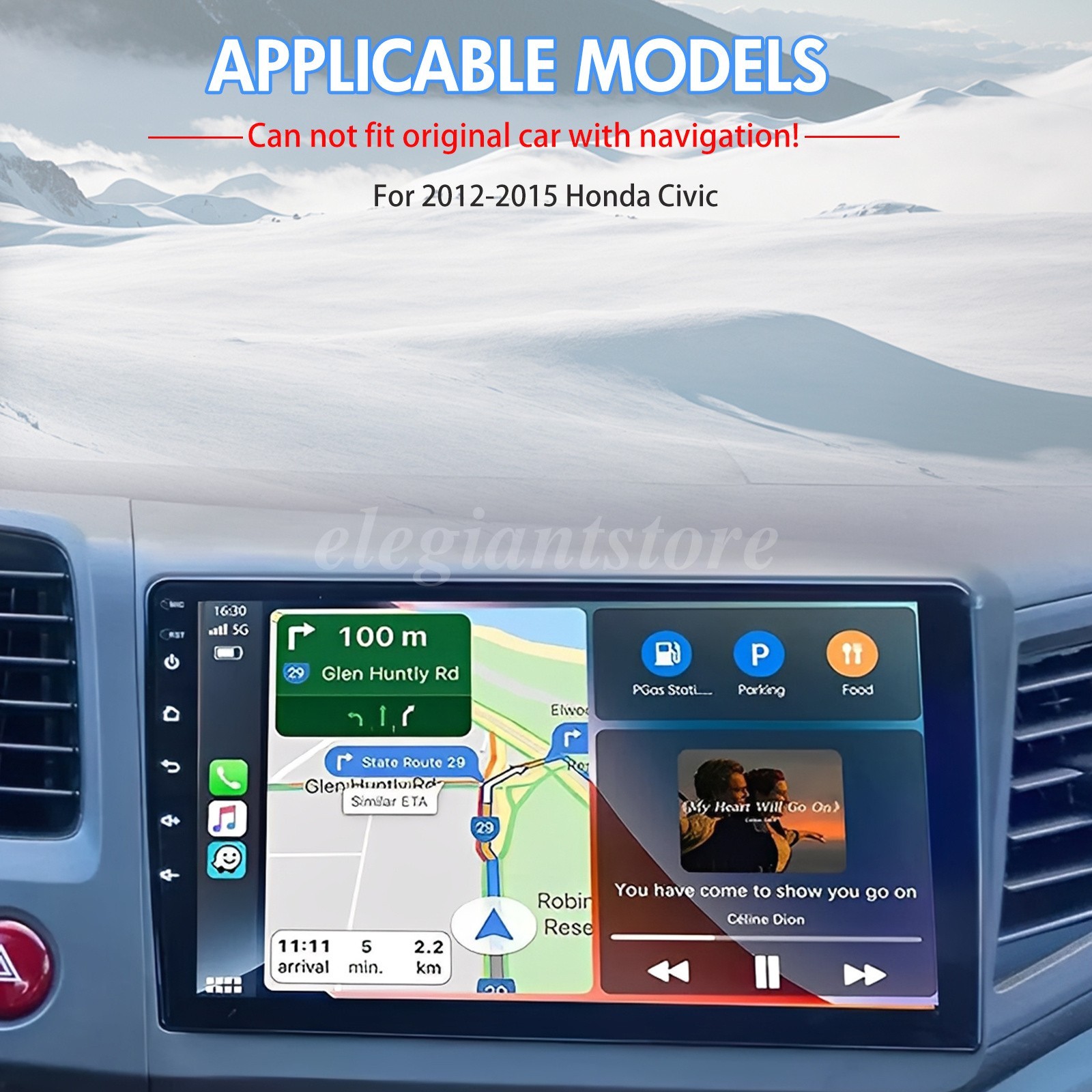 Apple Carplay For 2012-2015 Honda Civic Car Stereo Radio Android GPS Navi