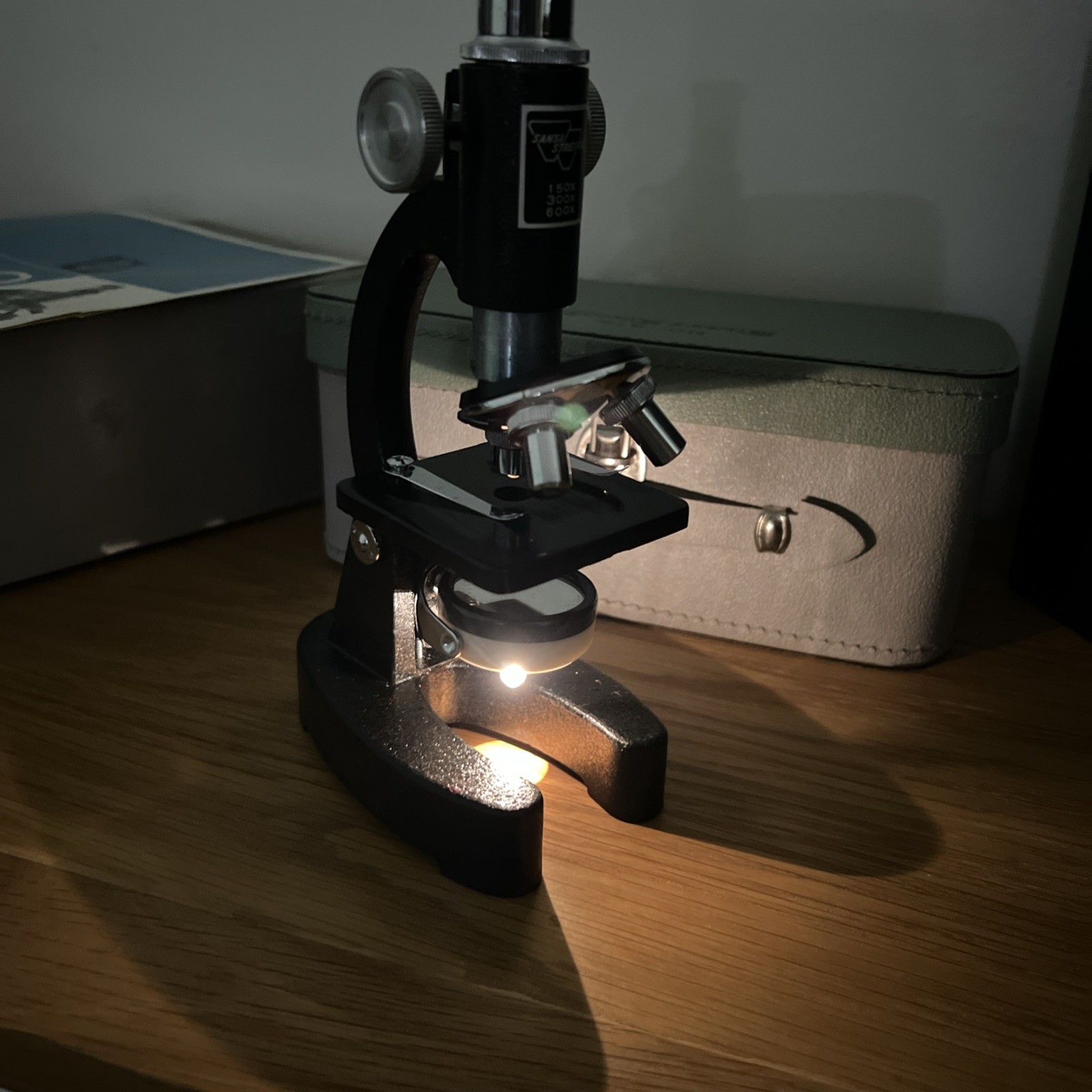 VINTAGE NO. 515 SANS & STREIFFE MICROSCOPE IN ORIGINAL CASE