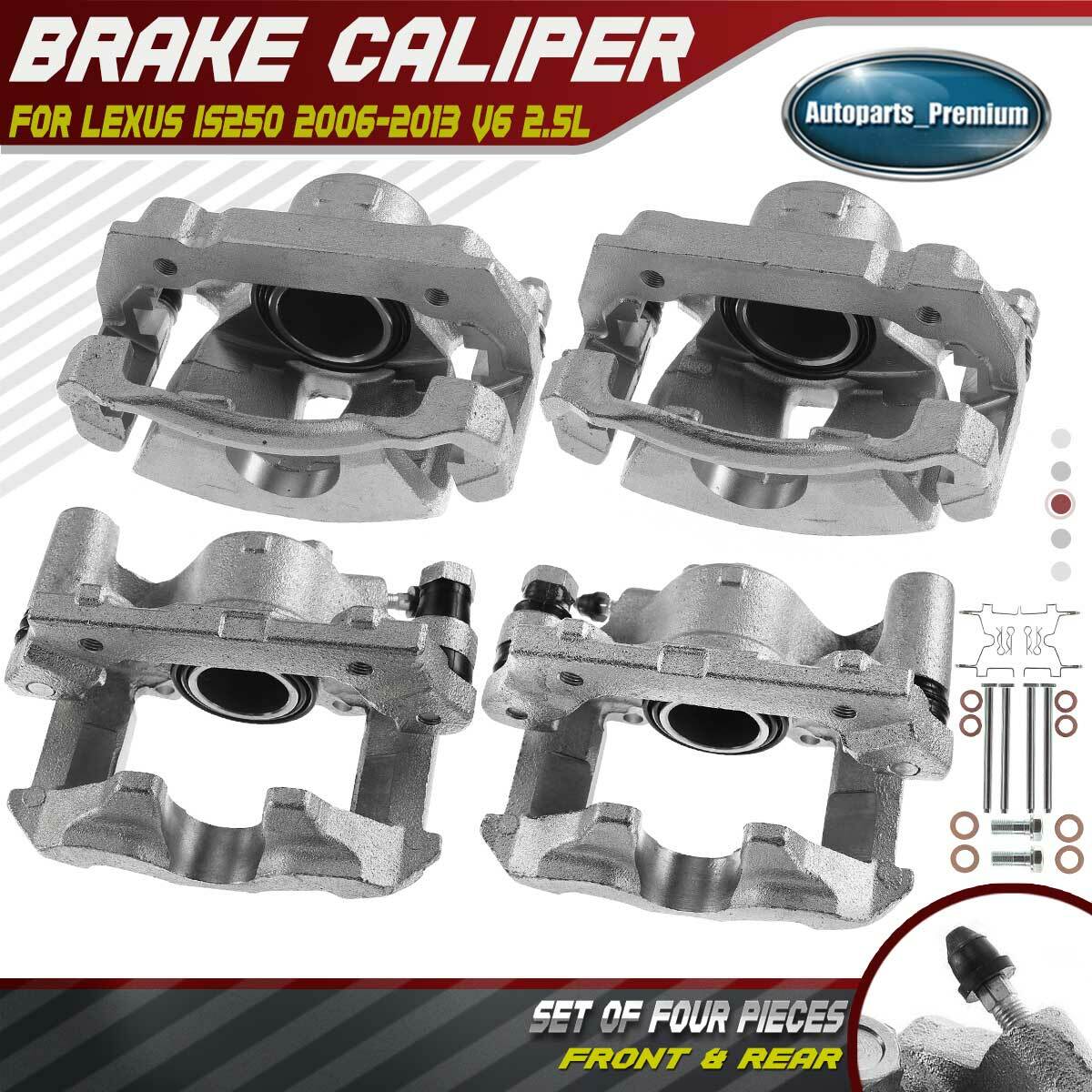 4x Front & Rear Brake Calipers w/ Bracket for Lexus IS250 06-13 Casting # 60-28