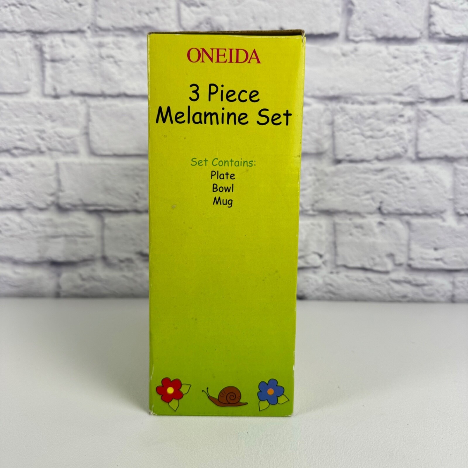 Oneida Picnic Bears Melamine Childs Dish Set 3 Pieces Vintage Apples Mushroom