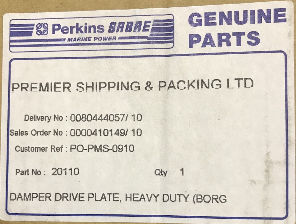 1004-650-005, Borg Warner Marine Drive Damper Plate
