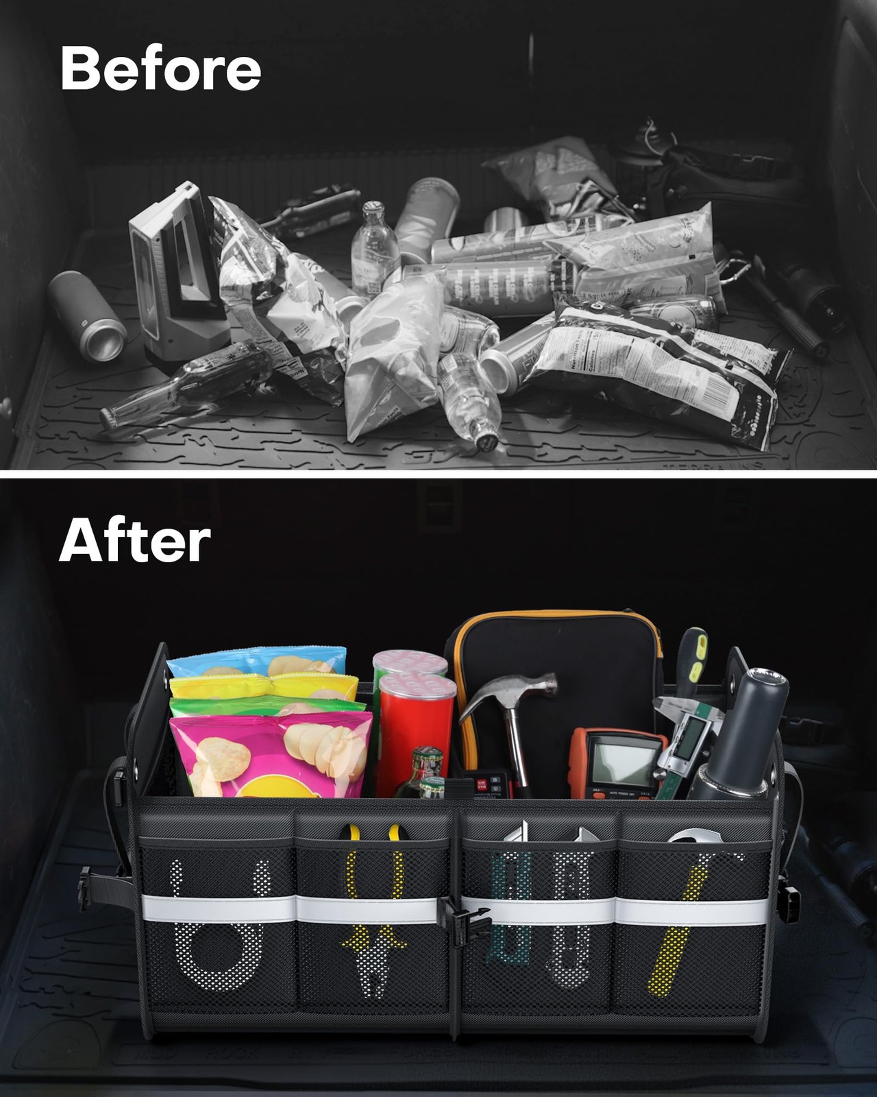 Car Trunk Organizer – Collapsible Storage Box for SUV, Truck, Van, Sedan