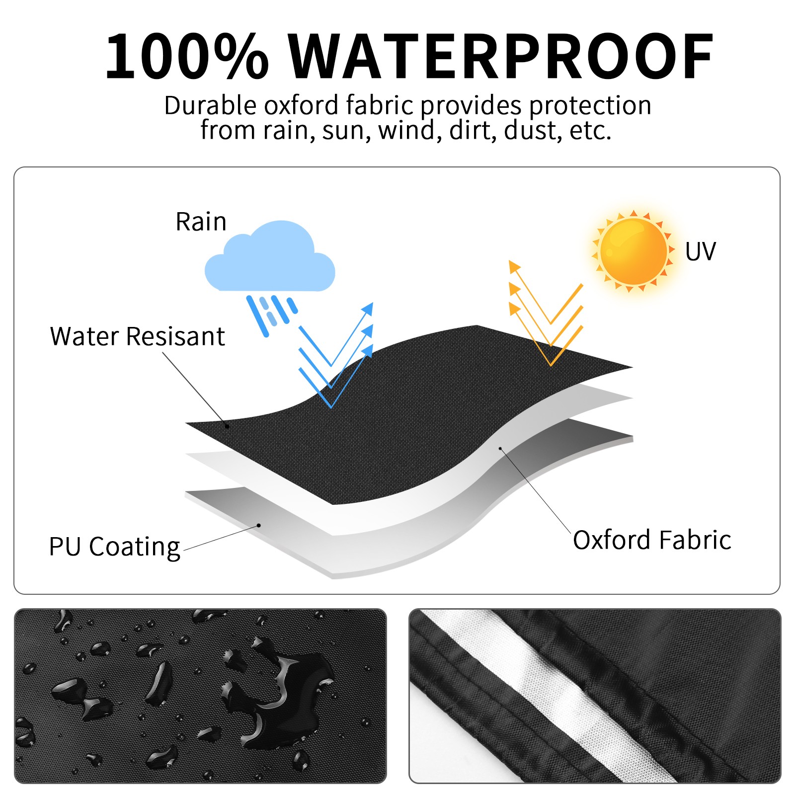 89''H Patio Heater Cover for Waterproof Standup Round Tall Heater Zipper New