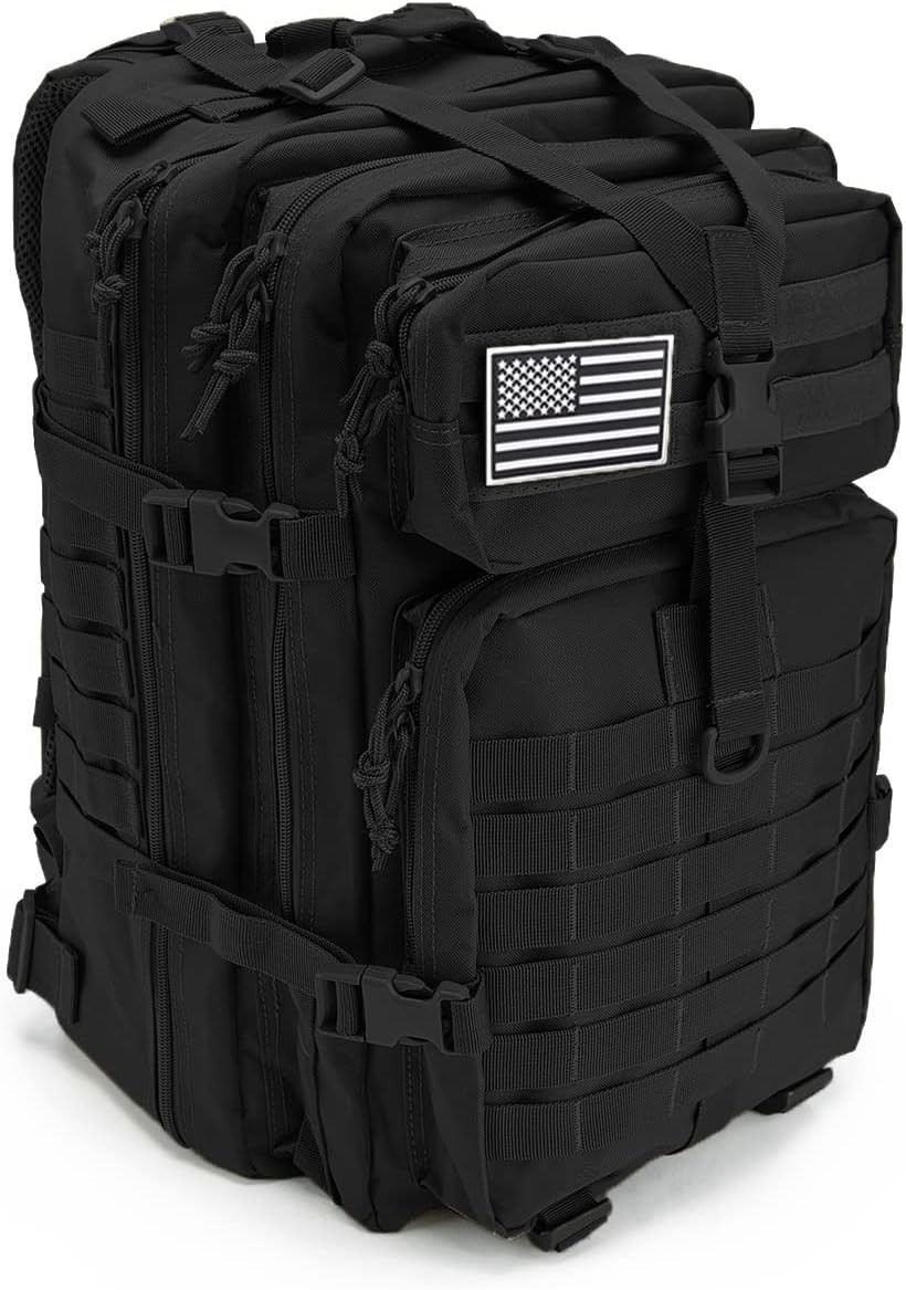 45L Military Tactical Backpacks For Men Camping Hiking Trekking Daypack Black