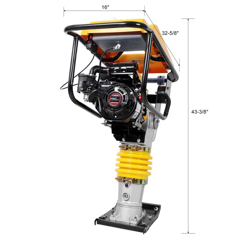 7HP Gas Power Dirt Soil Tamper Rammer Jumping Jack Compactor 196CC Engin Tamper