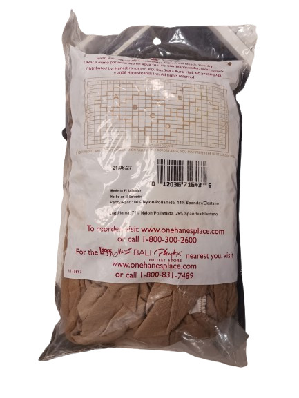 Hanes Alive Support Pantyhose Reinforced Toe 3 Pack 3013 Simply Natural Size A