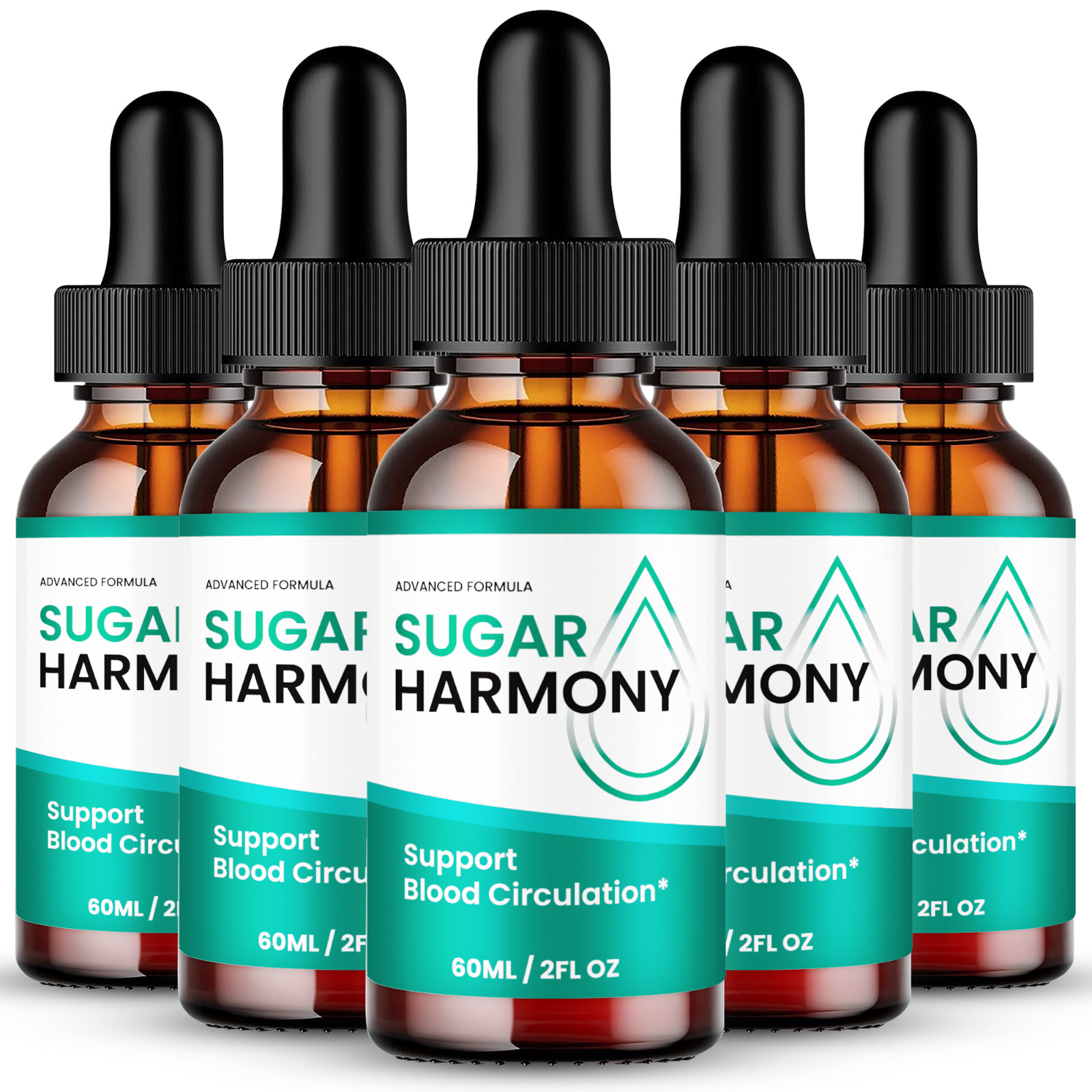 (5 Pack) Sugar Harmony Drops, Advanced Blood Health Support Formula Droppers