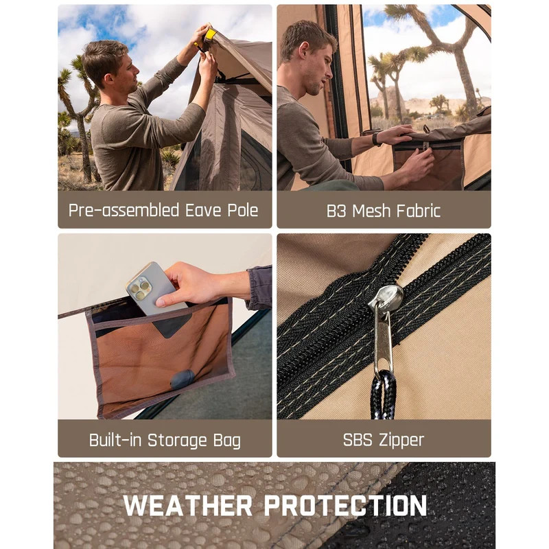 FanttikOutdoor Alpha C4 Ultra Instant Cabin Tent 4 Person Pop Up