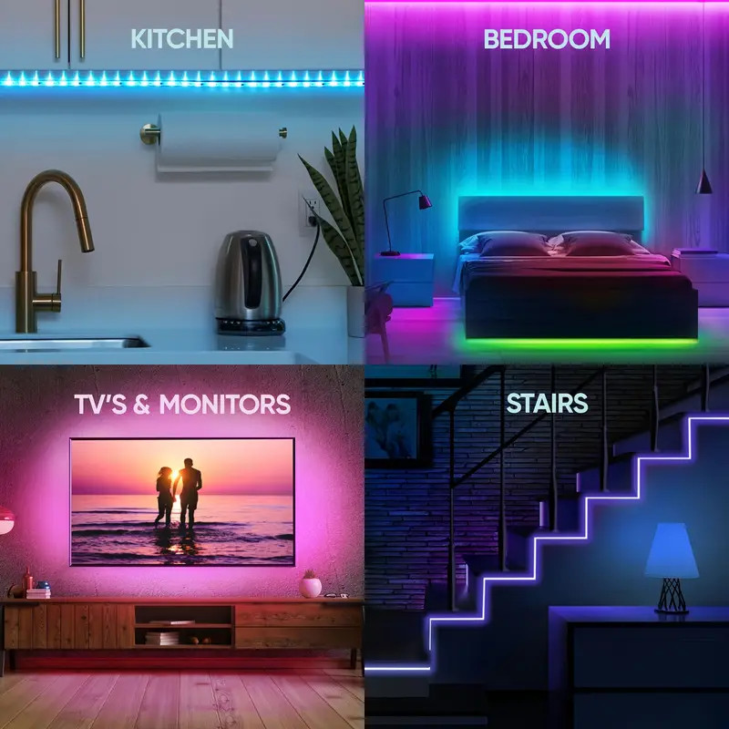 50 Ft LED Strip Lights, with 44 Keys Remote Control, Dimmable RGB Color Changing