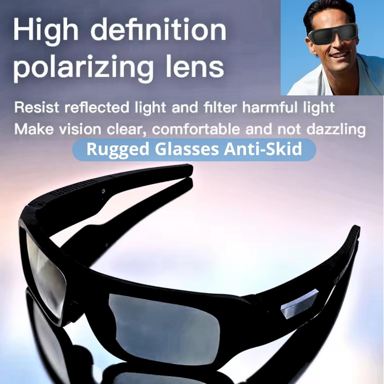 Baseball Glasses with Camera,4K POV Sports Smart Camera Sunglasses Record Video