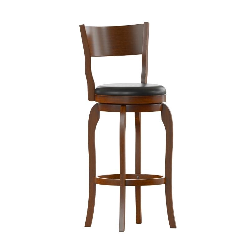 Nicos Commercial Pub Stool - Antique Oak - Black Seat