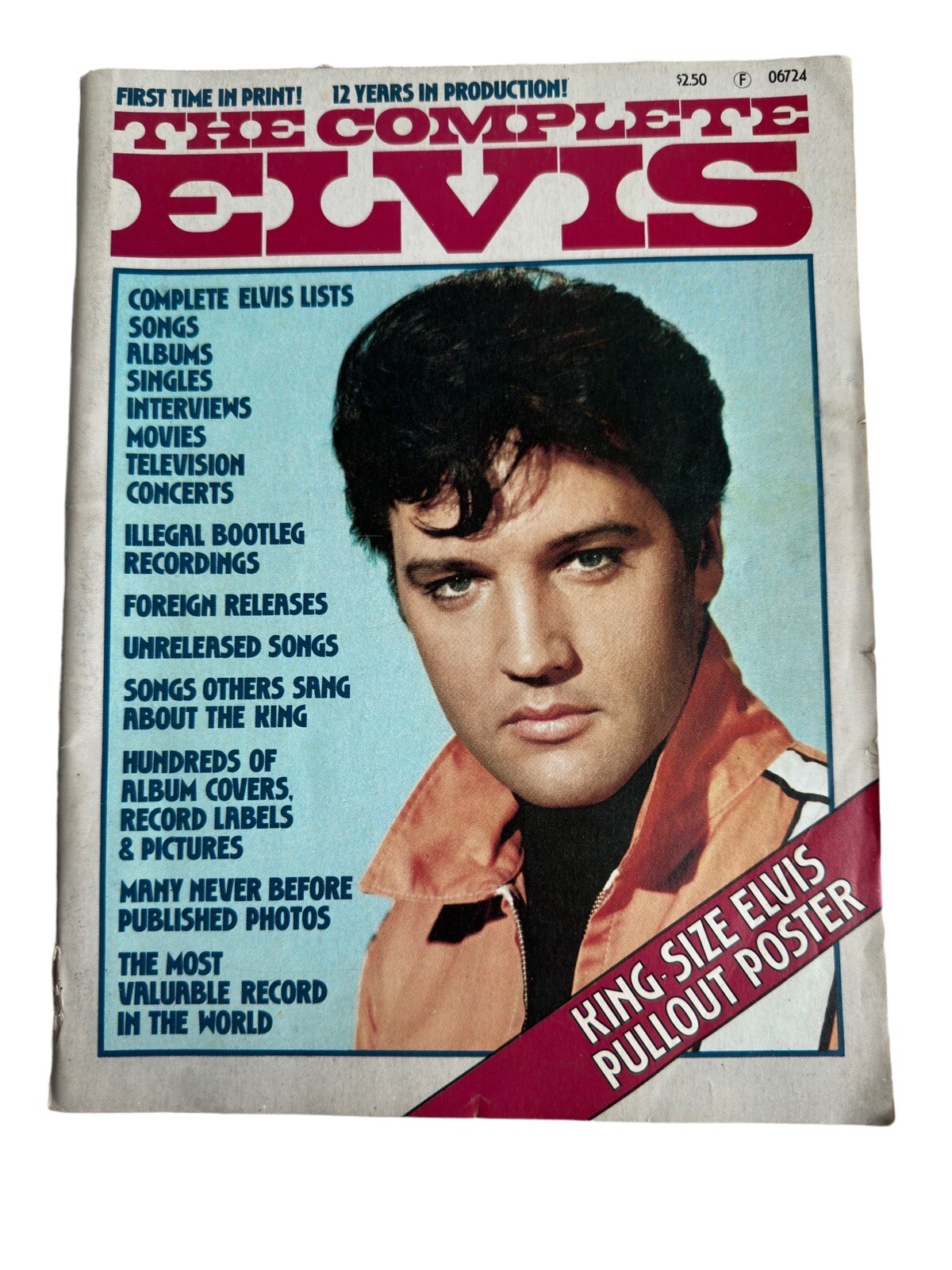 The Complete Elvis Magazine King Size Pullout Poster Vintage 1970s Memorabilia