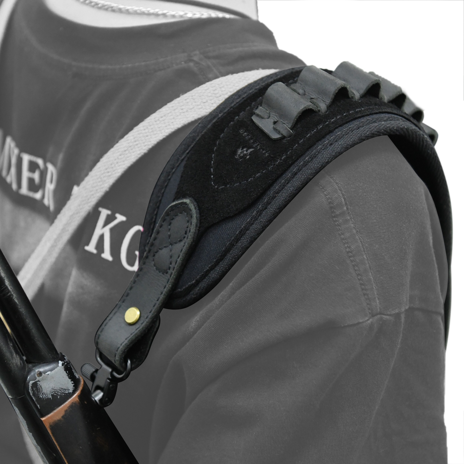 WAYNE'S DOG Leather Gun Buttstock Pouch with Hunting Gun Sling.22 12GA .357.308