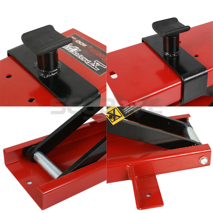 Wide Deck 1100 LB Motorcycle Center Scissor Lift Jack Hoist Stand Bikes ATVs