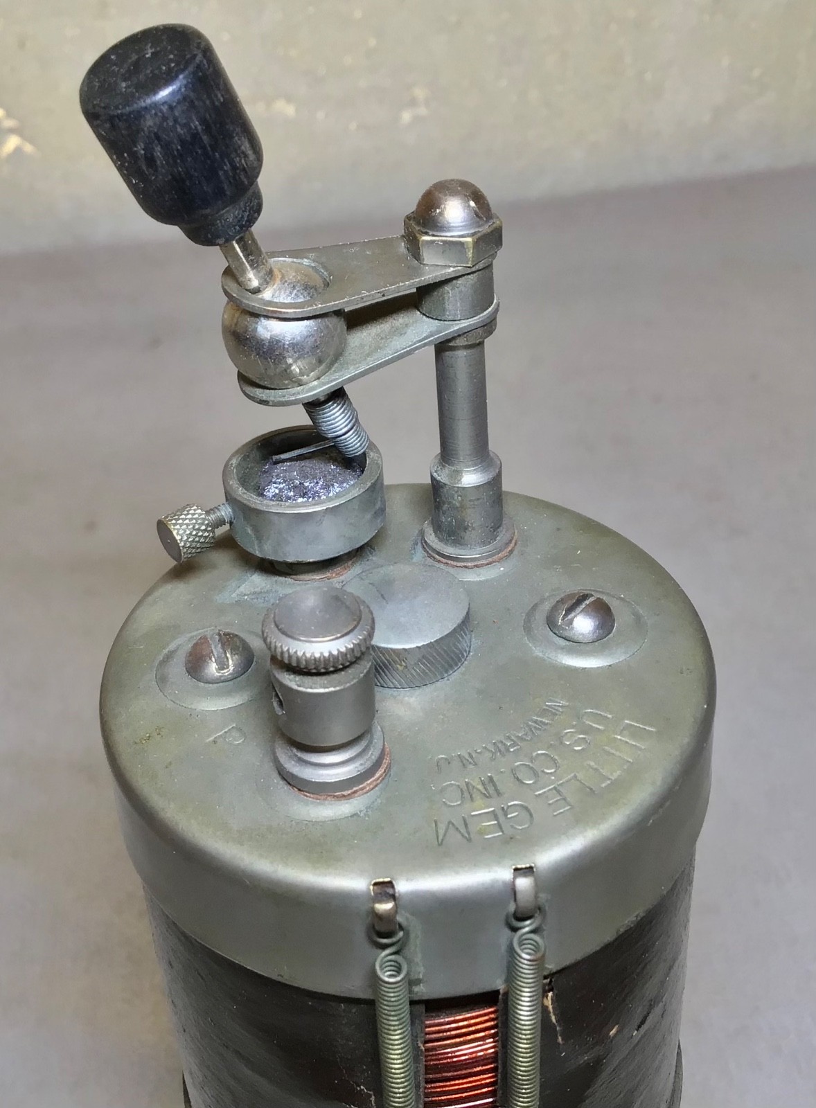 RARE antique 1920's old ~THE LITTLE GEM~ vintage CRYSTAL RADIO SET old apparatus