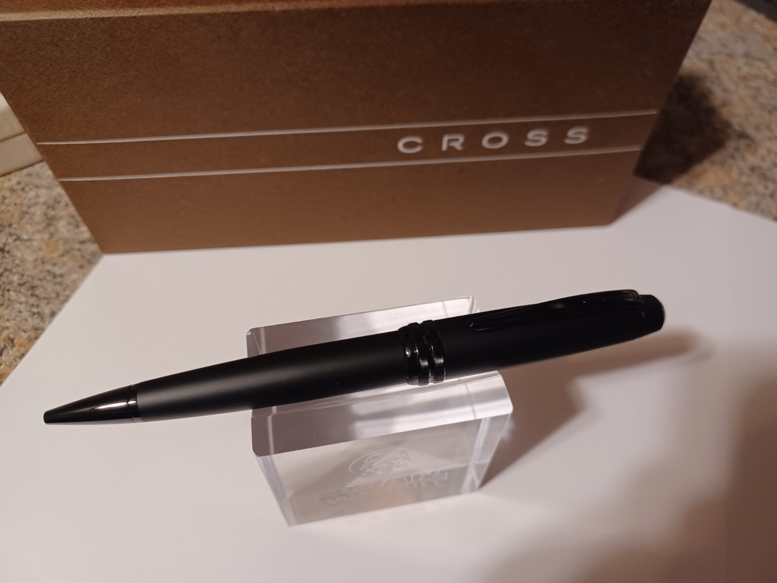 CROSS BAILEY CARBON MATTE BLACK AND GUNMETAL BALLPOINT PEN BRAND NEW DAD GIFT