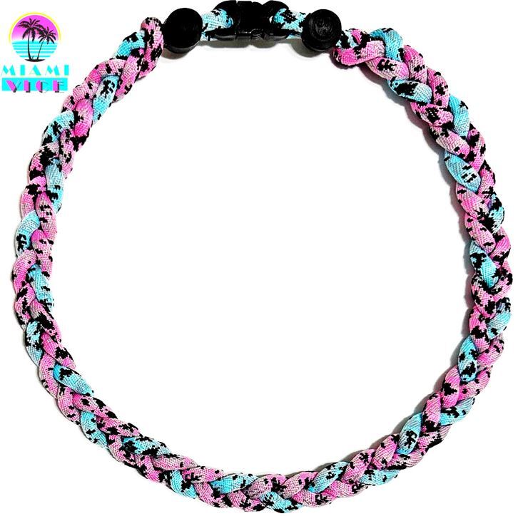 Tornado 3 Rope Braided Twist Baseball Softball Necklace Pink Baby Sky Blue Camo