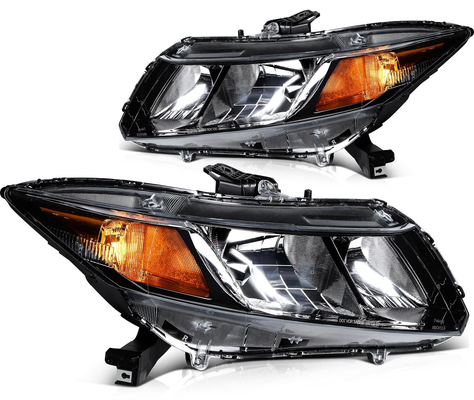 Headlight Assembly Replacement Fit 2012-2015 for Honda Civic Headlamp