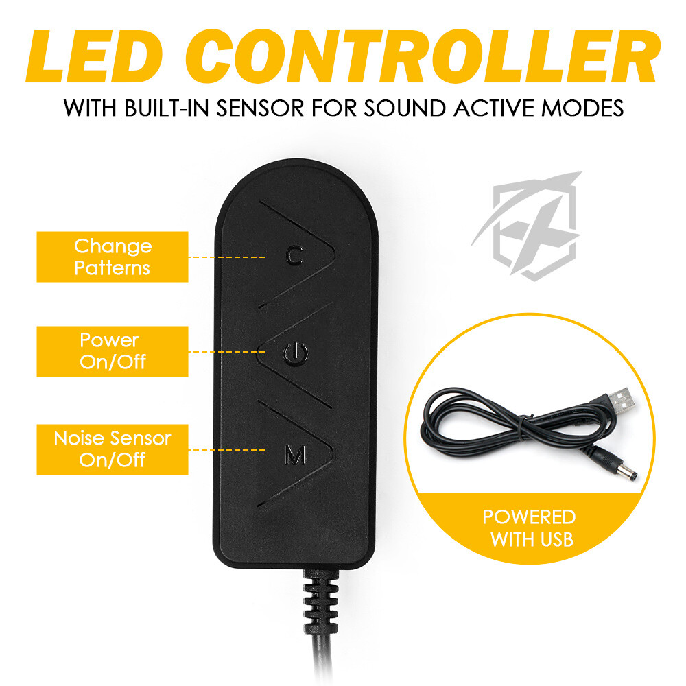 72 LED RGB Lights Car Interior Floor Decor Atmosphere Strips Remote USB Control