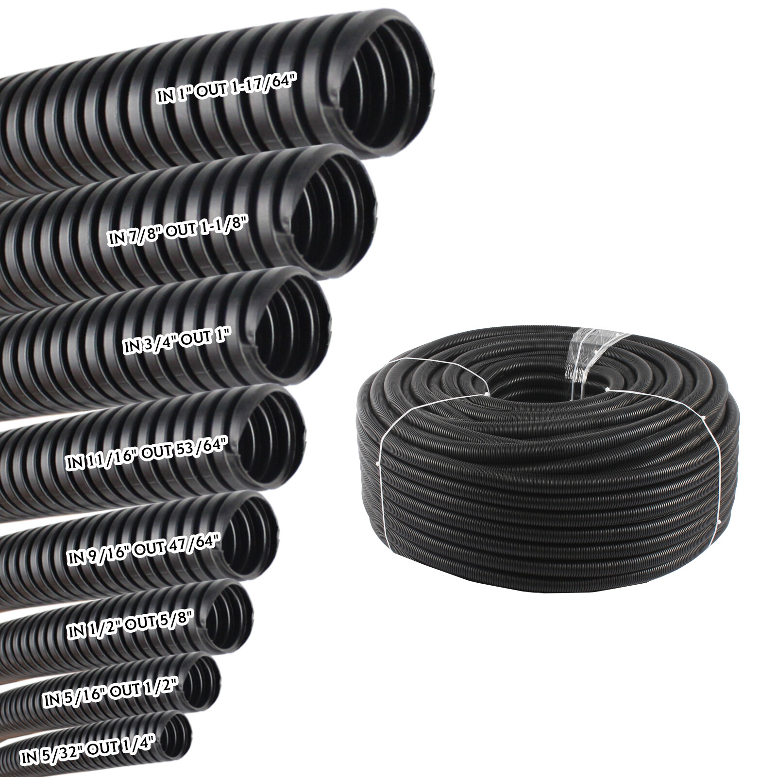 Split Conduit Wire Loom Tubing Wrap Protector Cable Sleeve Flex but Strong Lot