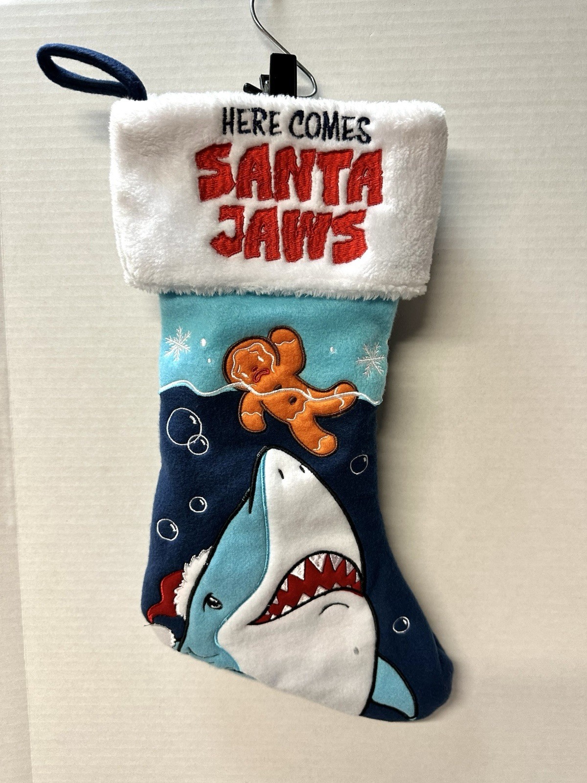 Here Comes Santa Jaws 18” Christmas Stocking