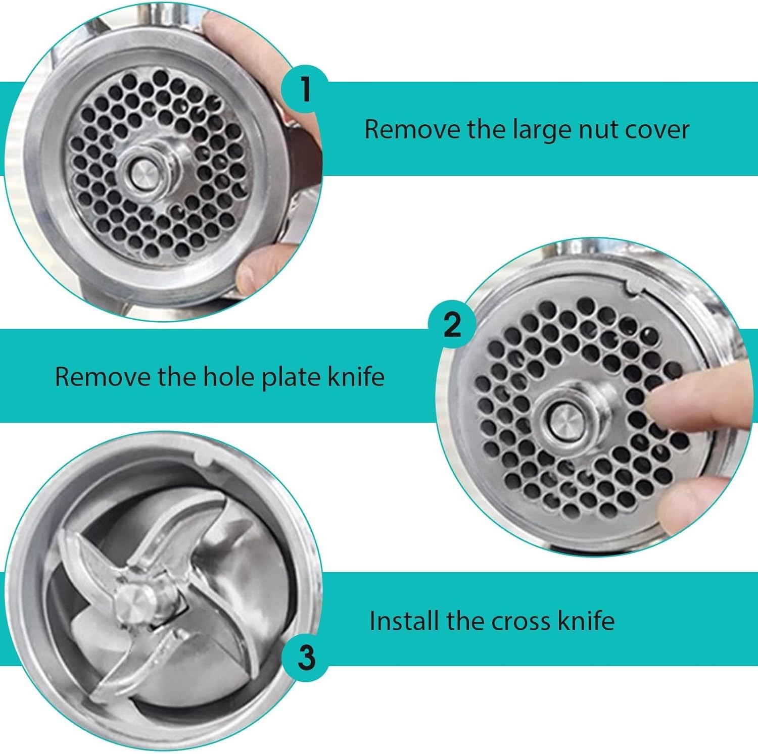 2 Pc 22 Meat Grinder Blade, Meat Grinder Replacement Parts Stainless Steel