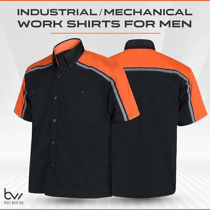 Men's Mechanical Industrial Work Shirt with Reflective Lining