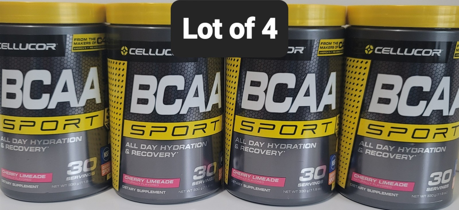 Lot of 4 Cellucor BCAA Sport Hydration & Recovery Cherry Limeade Exp 2/2026