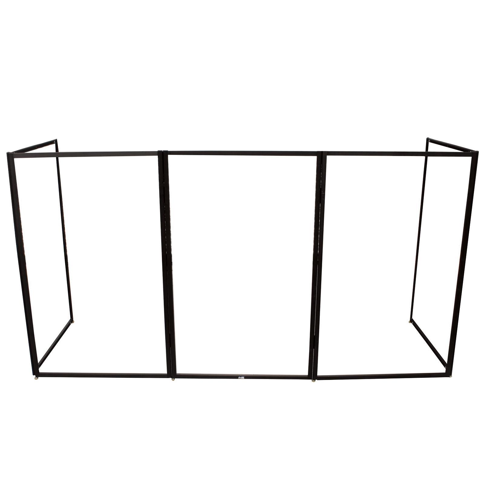 ProX XF-5X3048B Black Aluminum 5 Panel Scrim Facade Frontboard + DJ Chair