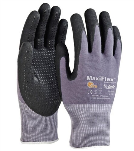 34-844 MaxiFlex MicroFoam Dotted Palm Nitrile Grip Coated PROTECTIVE WORK GLOVES
